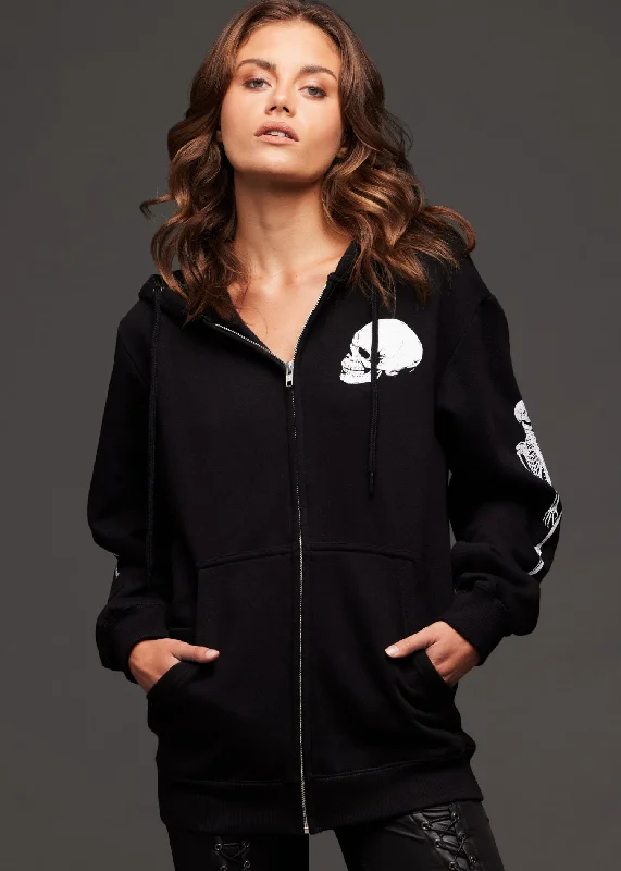 Rebel Yell Zip Up Skull Hoodie