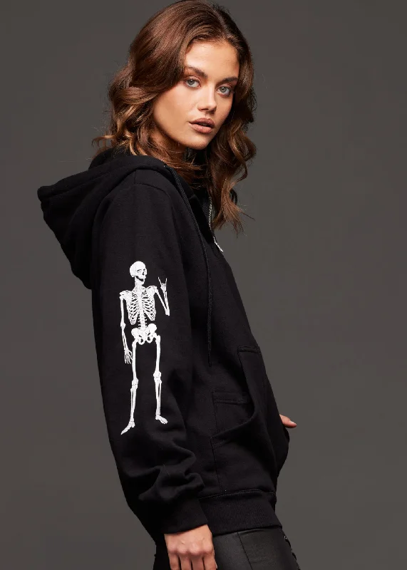 Rebel Yell Zip Up Skull Hoodie