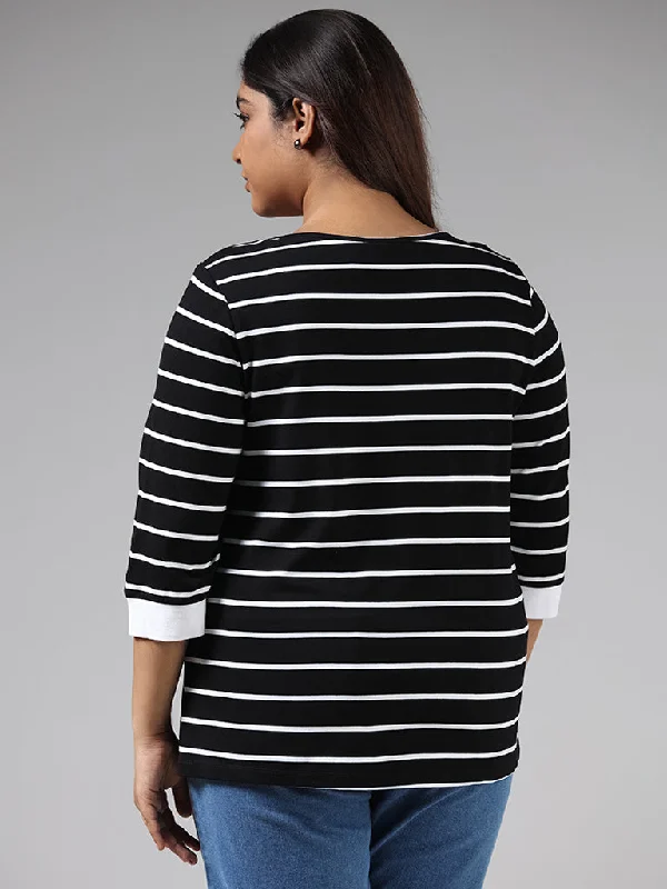 Gia Black Striped T-Shirt