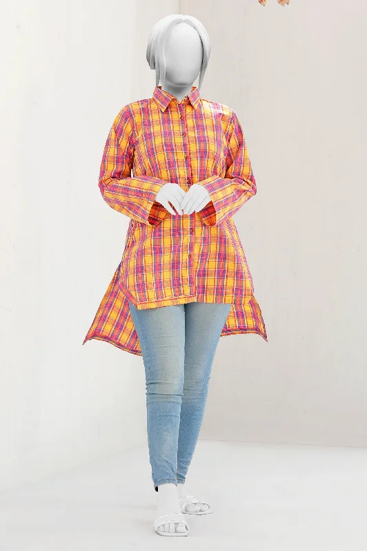 Printed Cotton Yellow Kurti