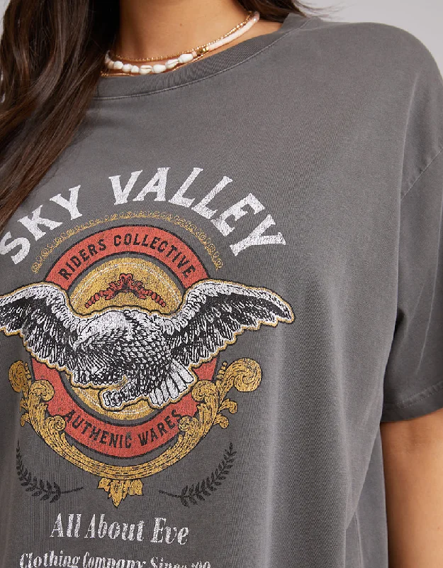 All About Eve Sky Valley Tee Charcoal