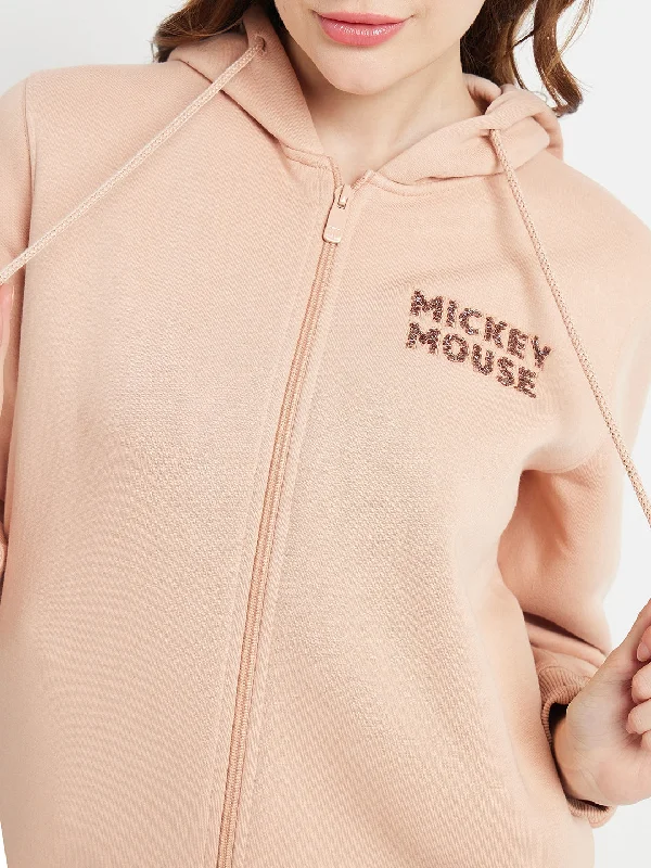 Madame Disney Typography Peach Hooded Sweatshirt