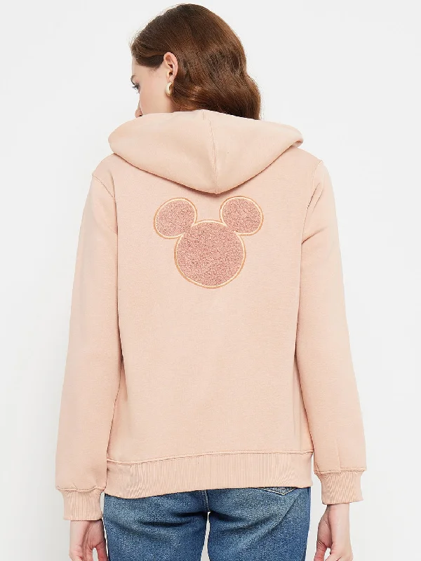 Madame Disney Typography Peach Hooded Sweatshirt