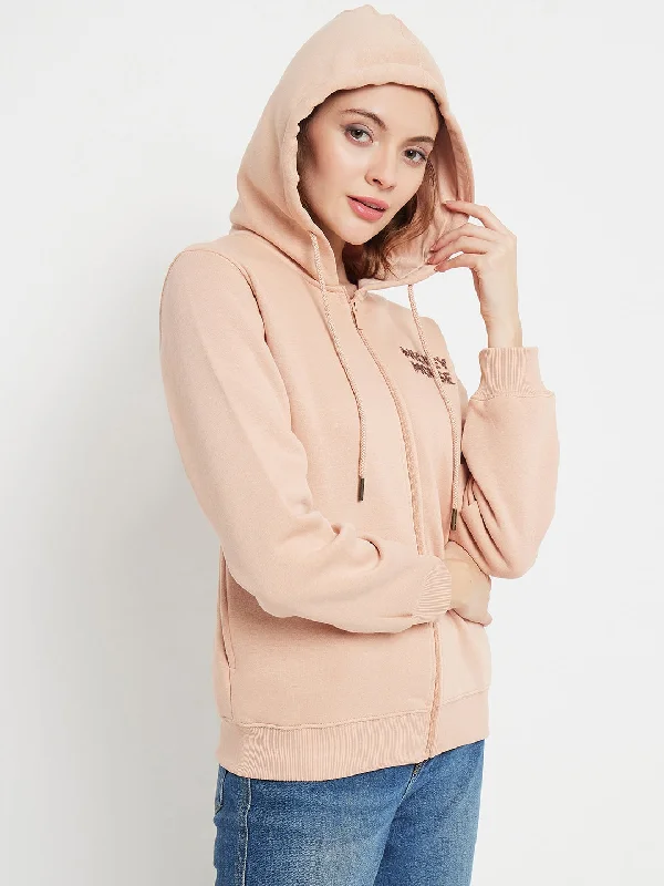 Madame Disney Typography Peach Hooded Sweatshirt