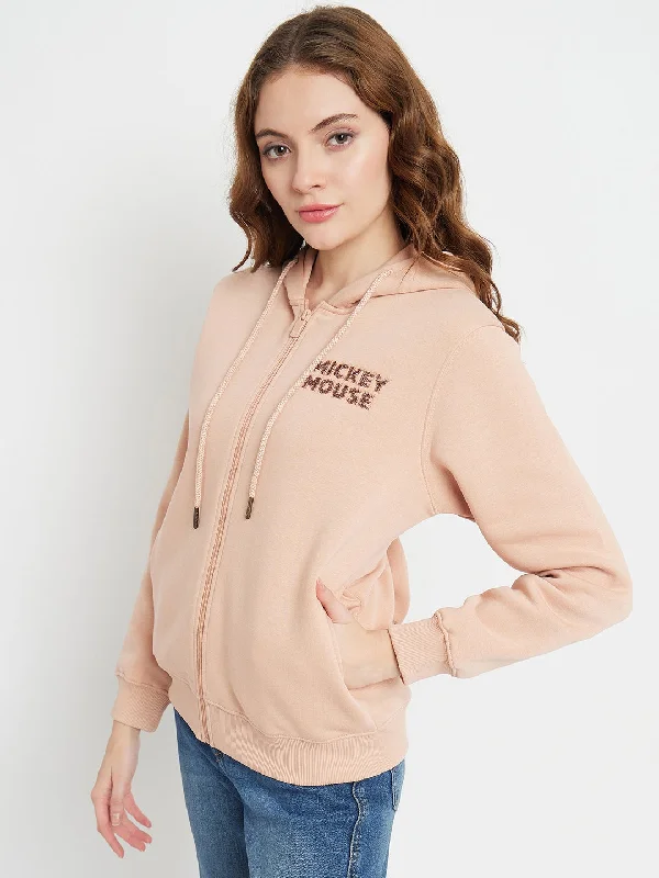 Madame Disney Typography Peach Hooded Sweatshirt