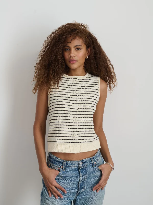 Bridget Striped Vest In Cotton