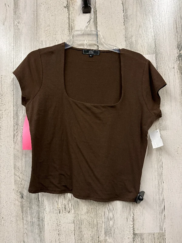 Brown Top Short Sleeve Vibe, Size Xl