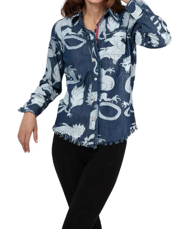 Cape Cod Tunic In Denim Dragon