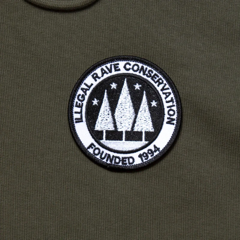 Illegal Rave Crest - Zipped Hood - Khaki