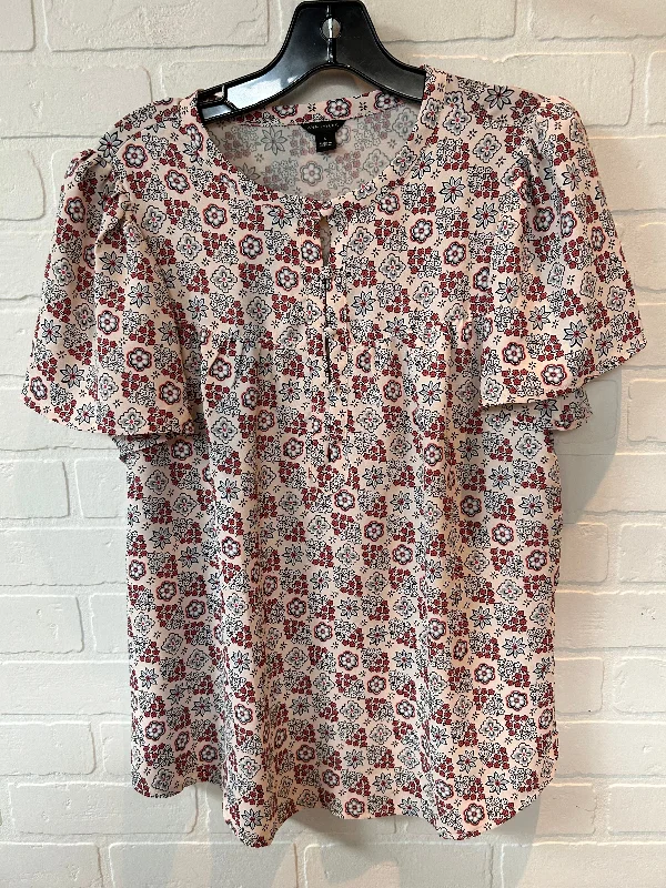 Pink & Red Top Short Sleeve Ann Taylor, Size S