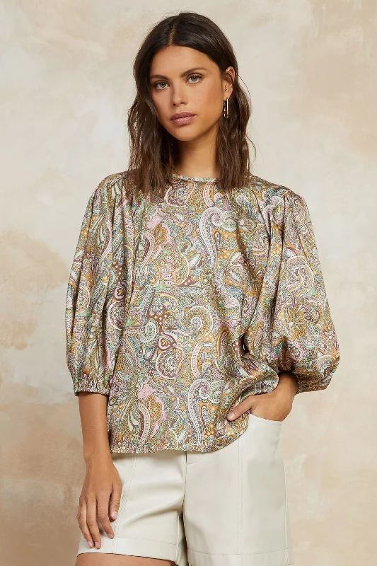 Paisley Round Neck Blouse