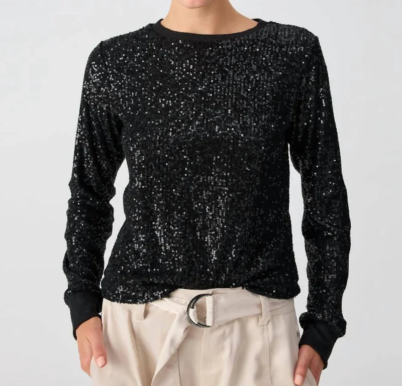 Sparkle Together Top In Black Sequin