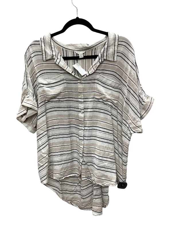 Striped Pattern Top Short Sleeve Cato, Size Xxl