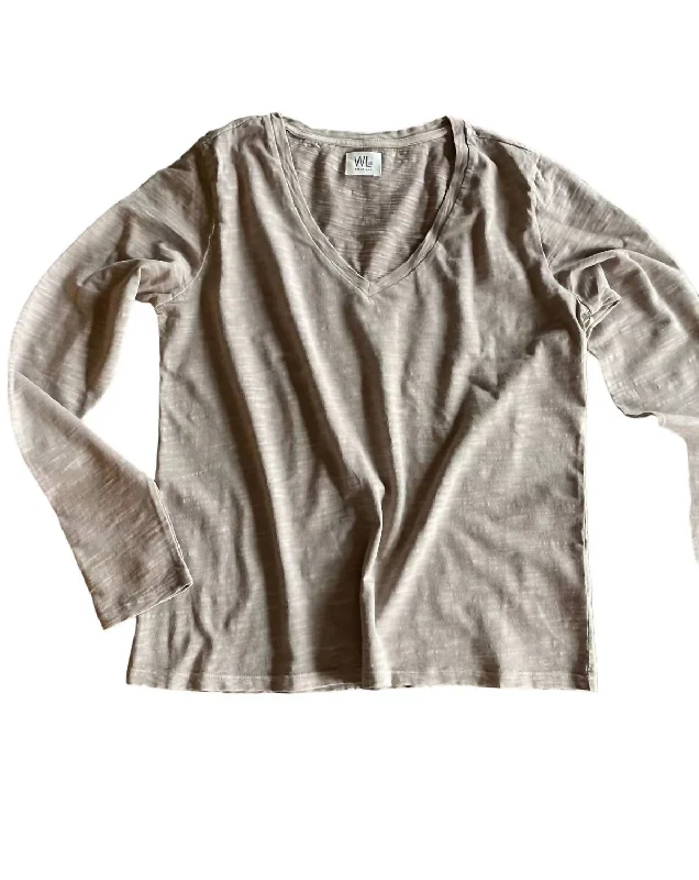 Women's Carrizo V-Neck Long Sleeved Tee In Barn Owl