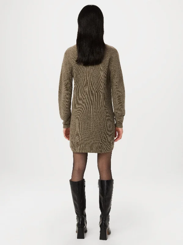 The V Neck Sweater Dress in Taupe