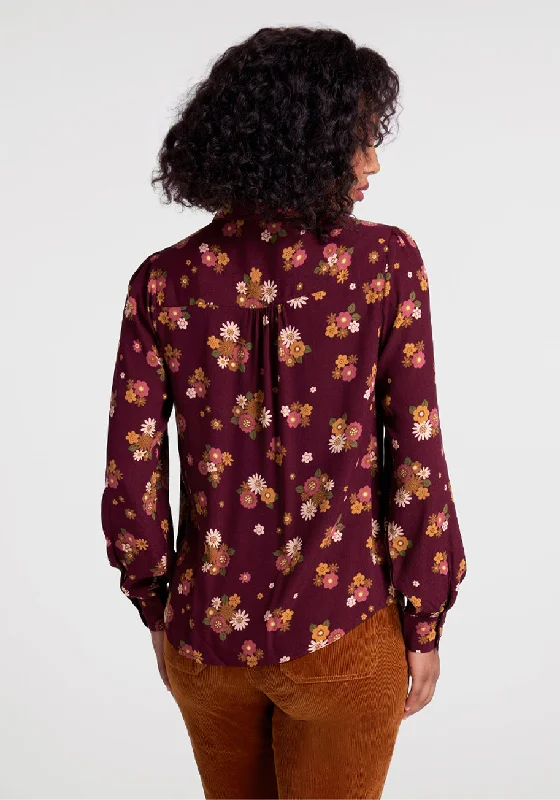 Fall For Florals Tie-Neck Top