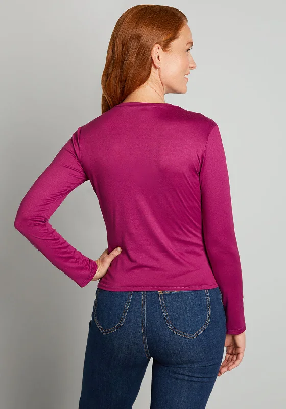 A Twist Of Fun Long Sleeve Knit Top