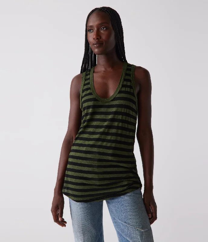 Tori Striped Sccop Neck Tank