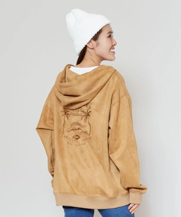 SURF＆Palms Soft Suede Zip Up Hoodie