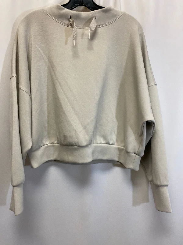 Athletic Sweatshirt Collar By Stylus In Tan, Size: L