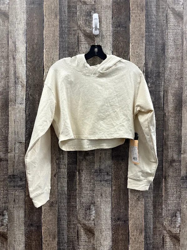 Athletic Sweatshirt Hoodie By Cme In Beige, Size: M