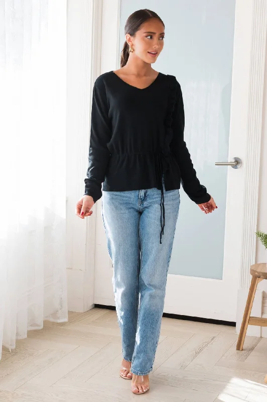 Beauty In Laughter Modest Ruffle Sweater