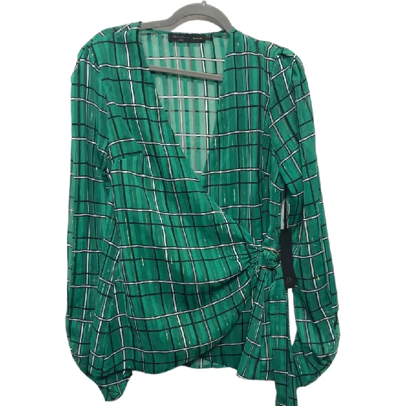 Blouse Long Sleeve By House Of Harlow In Green, Size: L