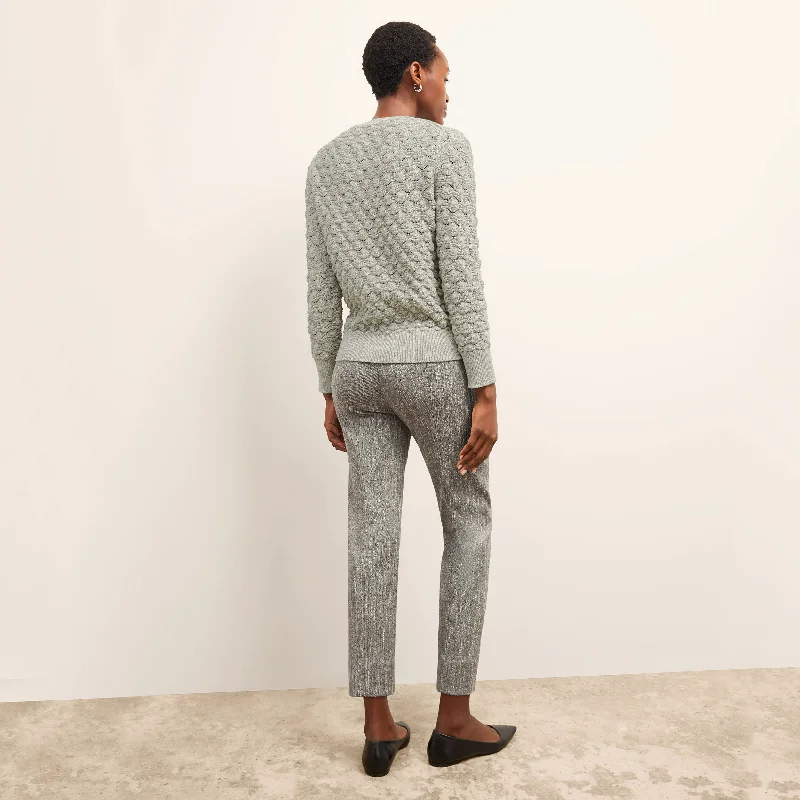 Butler Sweater - Wavy Cotton Knit :: Gray Melange