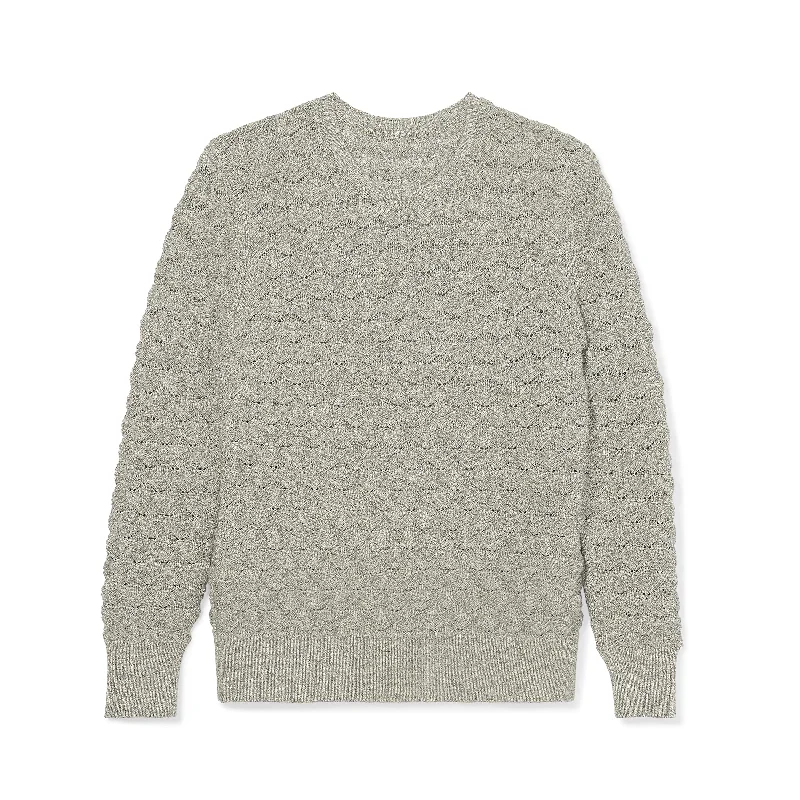 Butler Sweater - Wavy Cotton Knit :: Gray Melange