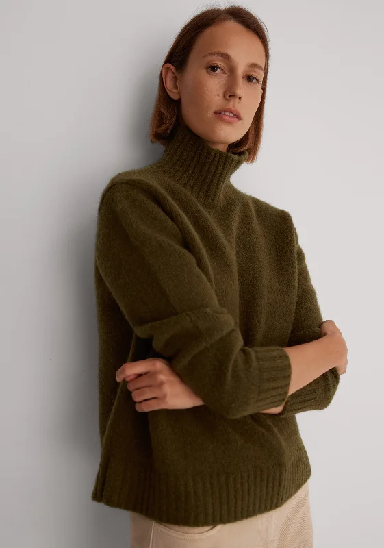 Callum High Neck Pullover_Moss