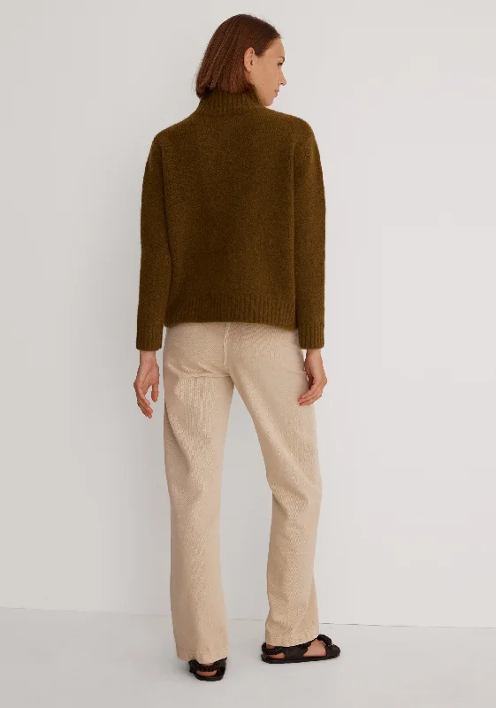 Callum High Neck Pullover_Moss