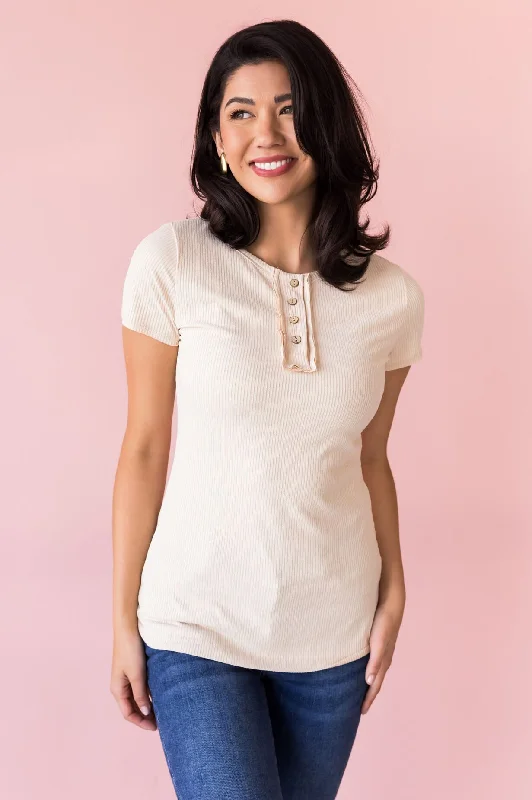 Casual Adventurer Modest Henley Top