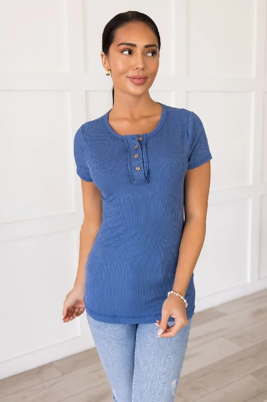 Casual Adventurer Modest Henley Top