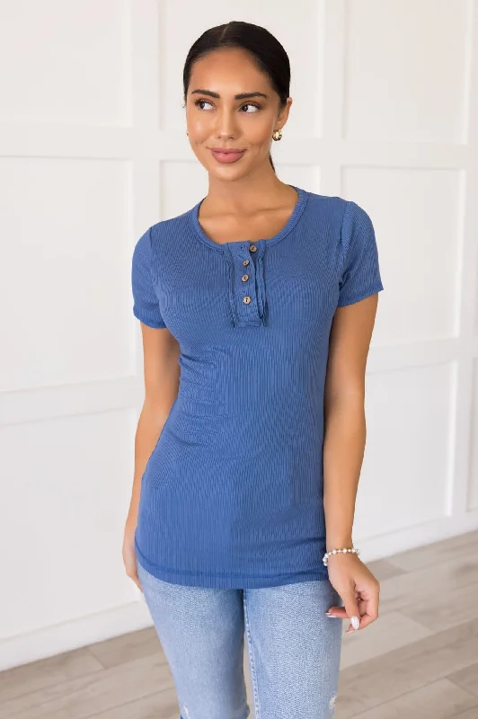 Casual Adventurer Modest Henley Top