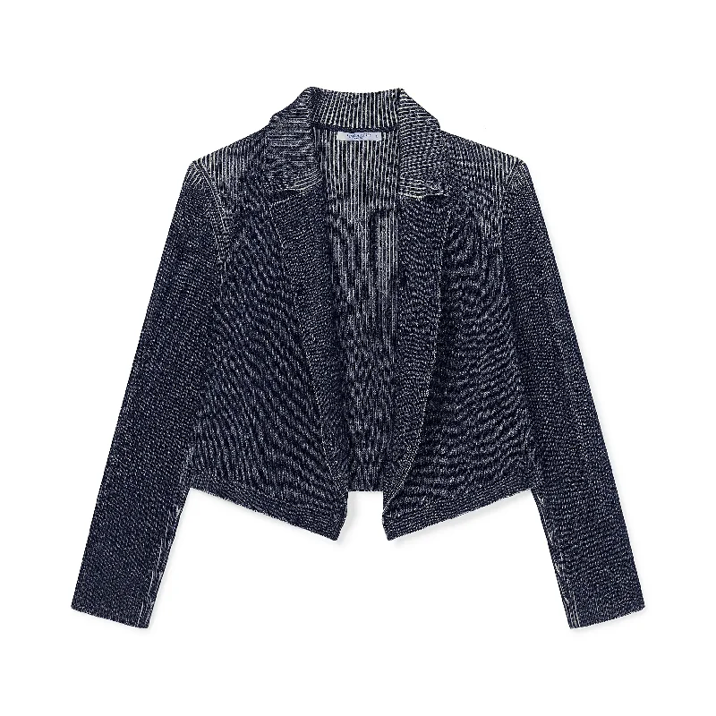 Jolie Jardigan - Ribbed Jardigan Knit :: Navy/Ivory