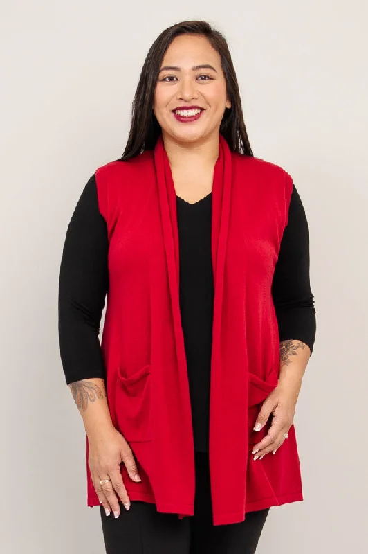 Jude Cardigan, Red, Cotton