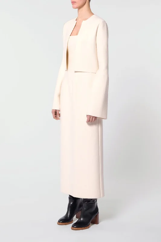 Katlin Knit Jacket in Ivory Merino Wool