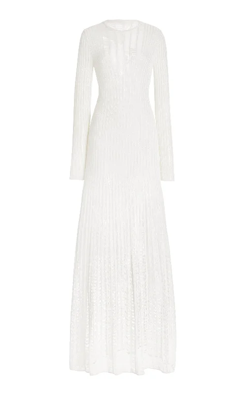 Maia Knit Dress in Ivory Shappe Silk