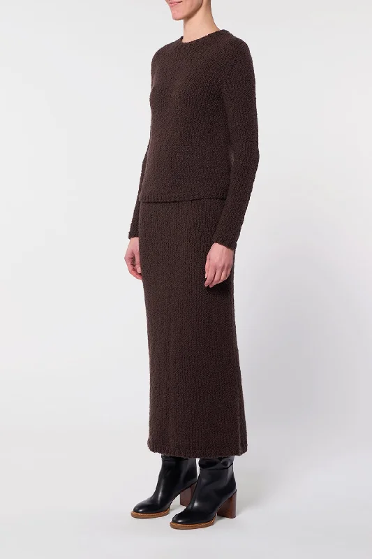 Milne Knit Skirt in Chocolate Cashmere Boucle