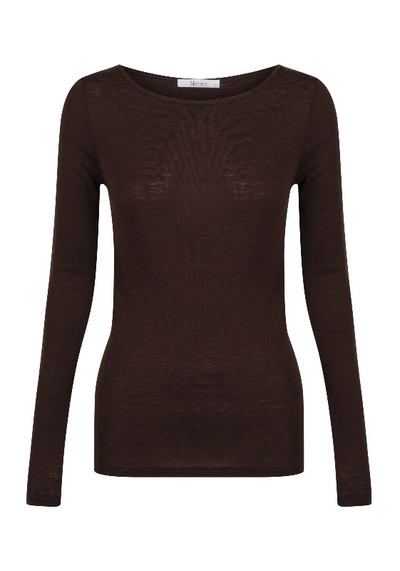 Morri Merino Round Neck_Chocolate