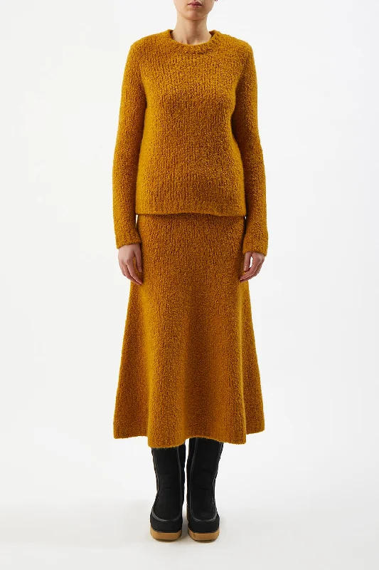 Pablo Knit Skirt in Saffron Cashmere Boucle