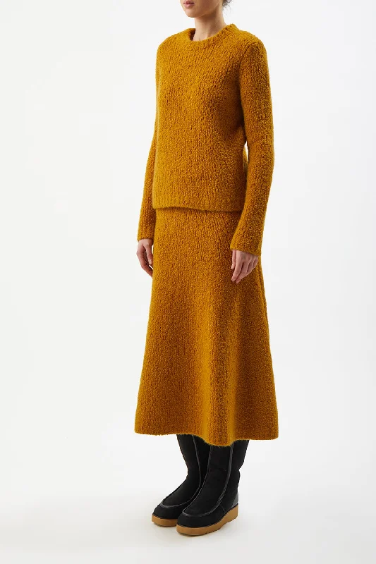 Pablo Knit Skirt in Saffron Cashmere Boucle