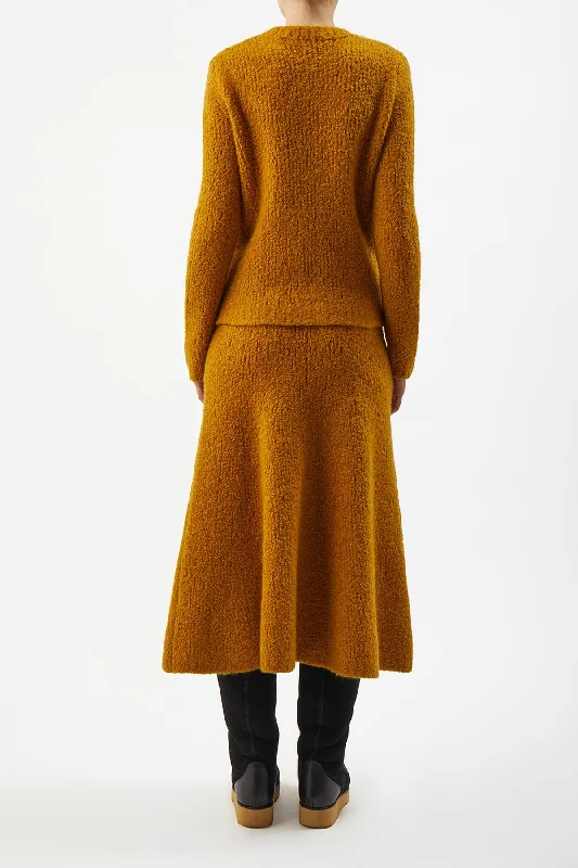 Pablo Knit Skirt in Saffron Cashmere Boucle