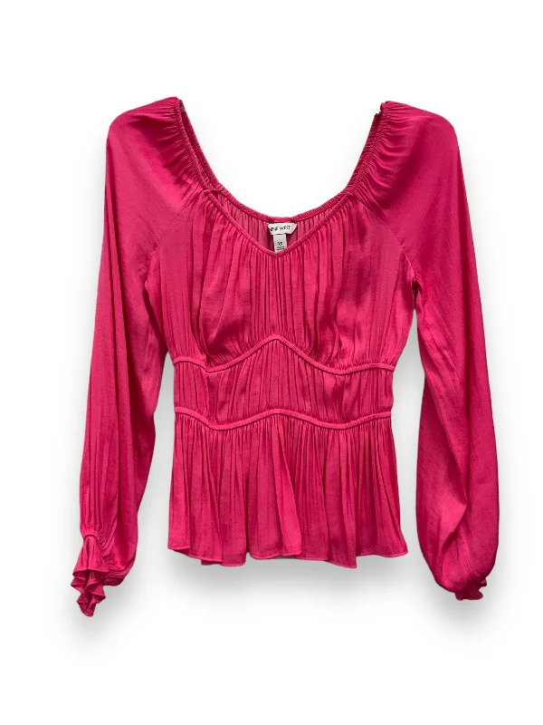 Pink Blouse Long Sleeve Nine West, Size Xs