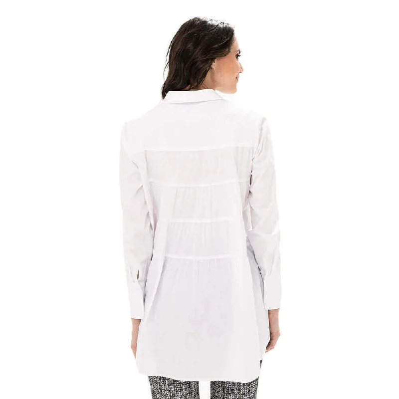 Renuar Blouse With Tiered Back - White