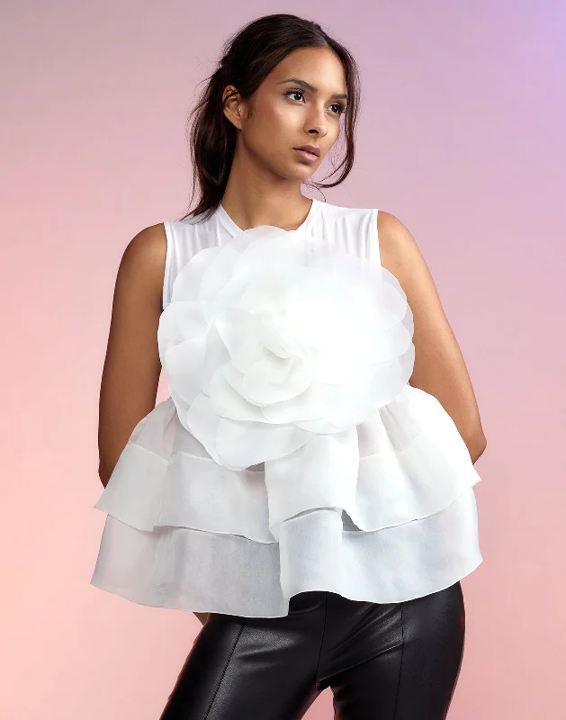 Chloe Organza Flower Top