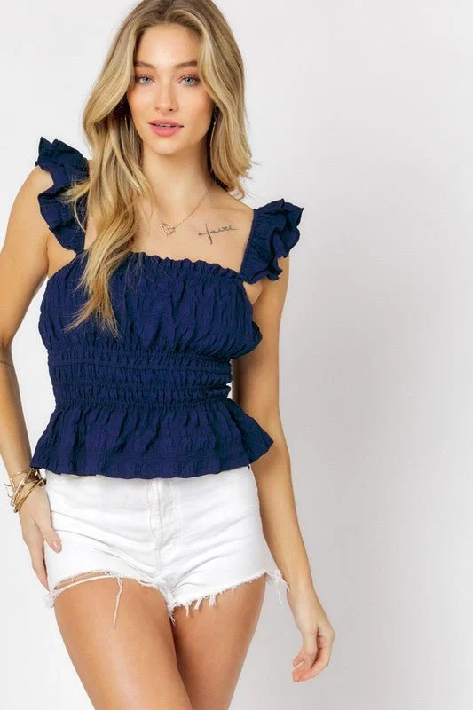 Square Neck Ruffle Top