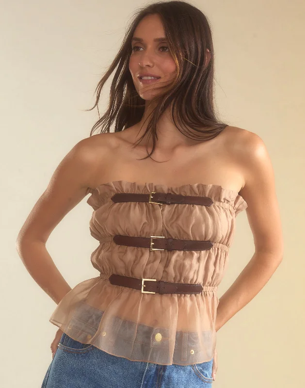 Buckle Up Silk Organza Top