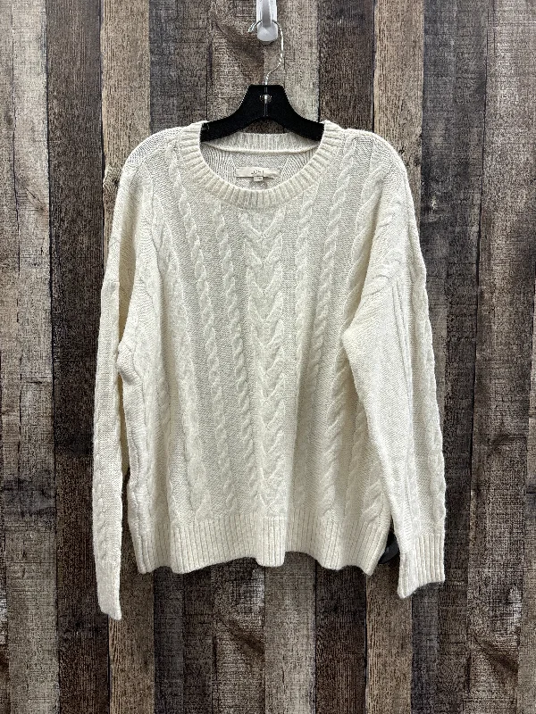 Sweater By Loft In Cream, Size: L