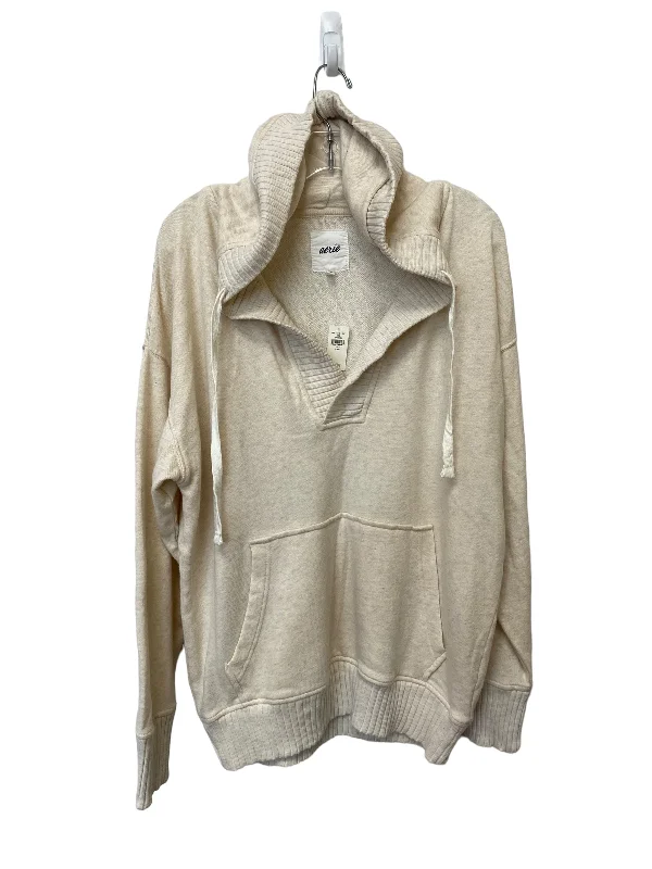 Sweatshirt Hoodie By Aerie In Cream, Size: S